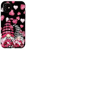 Pink Buffalo Plaid Valentines GNOME Cute Love Heart Coque pour iPhone 11