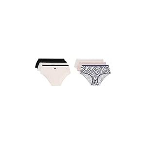 DIM Les Pockets Coton Stretch Colorés x6 Boxer, Noir/Blanc/Rose/Gris, XS-S (Lot de 6) Femme