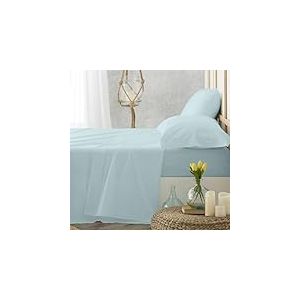 Burrito Blanco T1202 Parure de draps en Coton T12 Bleu Largeur 120 cm