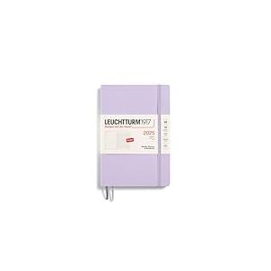 LEUCHTTURM1917 370748 Agenda semainier et bloc-notes 2025 à couverture souple Format moyen A5 Planificateur 12 mois ligné Violet en anglais