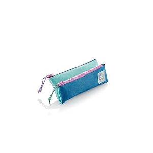 Miquelrius - Trousse Double Compartiment, Mini Trousse Scolaire, Fermetures éclair en Plastique résistant, poignées métalliques, Trousse de 200 x 90 x 15 mm, Violet (Rider Purple), 200 x 90 x 15 mm,