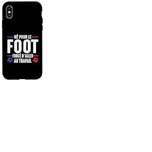 Né pour Le Foot Football Footballeur Joueur de Foot Drôle Coque pour iPhone X/XS