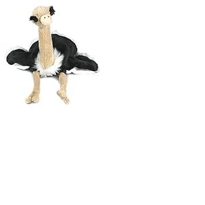 Uni-Toys - Marionnette &agrave; Main en Autruche - 33 cm (Hauteur) - Oiseau en Peluche - Doudou