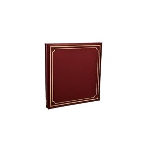 Arpan Extra-Large 33.8cm x 3cm x 33.2cm Self Adhesive Photo Album 24/Sheets 48/Sides Leather Look Padded Cover Post bound - Rouge by ARPAN