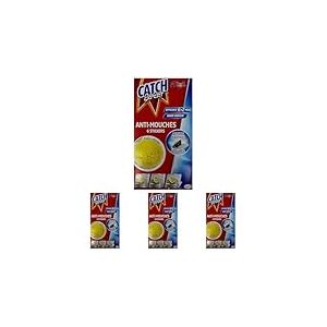 Catch Expert Mouches Autocollants Anti–Mouches Décoratifs, Sans Odeur, 6 stickers Jaunes (Lot de 4)