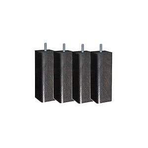 MARGOT 3700527836638 Douceur Scandinave Carré Lot de 4 Pieds de lit Bois Chêne grisé Hauteur 17 cm