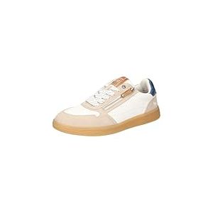 MUSTANG Homme 4204-301 Chaussures Basses à Lacets, Blanc, Beige, Ivoire, 44 EU