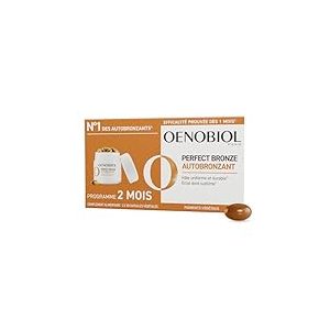 Oenobiol Autobronzant Perfect Bronze - Efficace D&egrave;s Le 1Er Mois Sans Soleil - Concentration De 5 Pigments 100% D'Origine V&eacute;g&eacute;tale - Compl&eacute;ment Alimentaire 2X30 Capsules - Programme 2 Mois