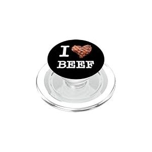 Amateurs de bœuf : "I Love Beef"_texte blanc PopSockets PopGrip pour MagSafe