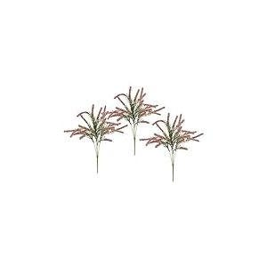 Erikabusch Lot de 3 brindilles artificielles de bruyère 35 cm - Branche décorative comme Un véritable Bouquet - Décoration de Table - Plante d'automne - Bouquet Floral