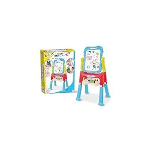 Teorema Giocattoli, Tableau magnétique pour enfants avec trépied, deux en un avec côté blanc effaçable et côté plâtre, haute 110 cm et accessoires inclus