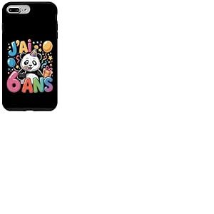 Enfant Panda Enfant 6 ans Anniversaire Garçon Fille Panda Coque pour iPhone 7 Plus/8 Plus