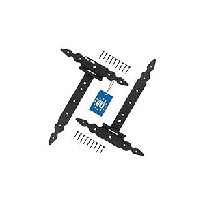 KOTARBAU® 2 x Charnière en T de 300 mm en Acier noir | Charniere Porte Lourde | Penture | Charniere Portail | Charnière Porte Lourde | Penture Volet Bois | Charnieres | Charniere Noir | Charnières