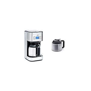 Senya cafetière électrique programmable Inox Hot Coffee, verseuse isotherme en acier inoxydable, fonction sélecteur d’arôme, maintien au chaud, 1,2L, 800W & NYA Verseuse isotherme pour vos Cafetières