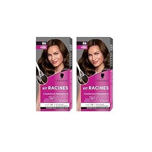 Schwarzkopf Kit Racines pour cheveux châtain R6, Coloration cheveux permanente enrichie d’une huile nourrissante, Retouche racines entre 2 colorations (Lot de 2)
