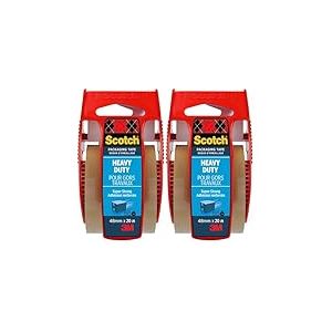 Scotch Ruban adhésif d’emballage extra-résistant, havane, 48 mm x 20 m, 1 rouleau sur dévidoir manuel/paquet (Lot de 2)