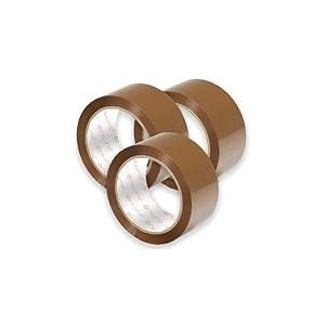 OFITURIA Ruban Adhésif pour Emballage, Ruban Marron, Ruban pour Emballage Cartons Déménagement et Envois, Ruban Adhésif pour Emballer, Bande Adhésive Sécurisée Résistante (50mmx66m, 3 rouleaux)