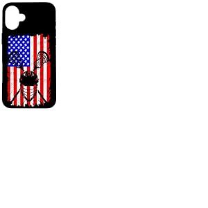 Casque et bâtons Drapeau américain de Crosse Coque pour iPhone 16 Plus
