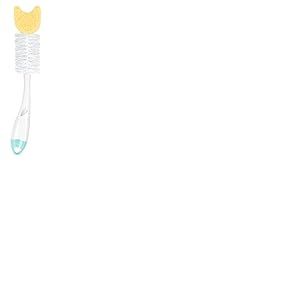 Goupillon NUK 2 en 1 Souple avec éponge | pour biberons et tétines | Couleurs Assorties