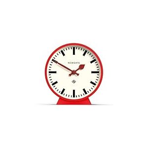 NEWGATE® M Horloge de Bureau Mantel Railway | Conception Moderne d’Horloge de Gare Ronde | Rouge | Style Contemporain pour Bureau, Table, étagère ou Chevet