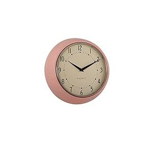 PLINT Horloge Murale rétro Silent Non-Ticking Décoratif Rose Color Wall Clock, Rétro Style Décoration Murale pour la Cuisine Living Room Home, Bureau, École, Easy to Lire Large Numbers