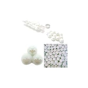 mesbilles - 10 Billes en Verre Glossy Blanc - 9 Billes et 1 Calot