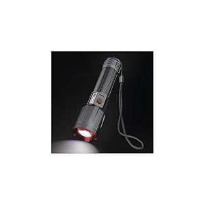 EMOS - Lampe de poche LED en métal avec batterie, fonction boost, batterie externe et zoom - rechargeable, résistante aux chocs, étanche - super lumineuse 3000 lm, 3000 m - Dragonne - pour l'intérieur