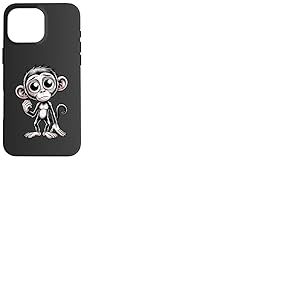 Dessin de dessin animé singe triste aux gros yeux Coque pour iPhone 16 Pro Max