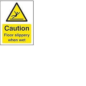 Nouvelle-Calédonie Signes 14287 une Attention Sol glissant lorsqu'il est mouillé Sign, 100 mm x 75 mm, plastique rigide