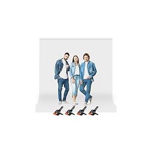 Heysily Toile de Fond Blanc Photo 3x3m - Toile Blanche Backdrop Lavable pour Anniversaire, Studio Photo, Streaming, Youtube et Production Vidéo, Portable & Pliable Backdrop avec 4 Pinces
