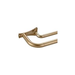 Tringle à rideaux double télescopique dorée antique pour fenêtre, 71,1 à 122 cm, double tringle à rideaux occultants télescopiques de 1,9 cm à l'avant et 1,6 cm arrière