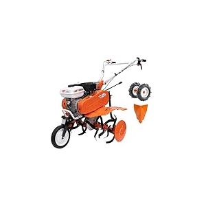 RURIS POWER FOR NATURE Motobineuse 7000fr, 7 CV, 24 Fraises, Largeur de Travaille 560-830mm, guidons Ajustable + Butteur + Lot Contrepoids 10kg, Orange