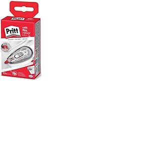 Pritt Lot de 5 rollers de refill Flex Midway, faciles à remplir, pointe flexible rétractable, fonction push & traction pour application recto-verso, largeur 4,2 mm, longueur 12 m, 9 H, PRR4H