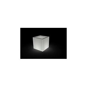 Kloris Porte-Pot Cube Moderne modèle ELLENICO 45 éclairé avec câble électrique Ampoule Incluse. IP65. 45 x 45 cm Hauteur 45 cm Profondeur Compartiment 15 cm.