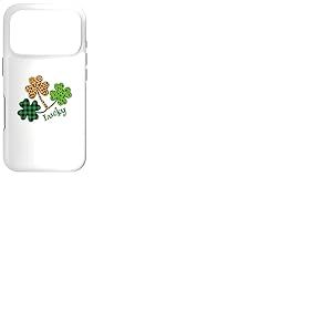 Motif tr&egrave;fle Irlandais l&eacute;opard Buffalo Plaid St Patrick Porte-Bonheur Coque pour iPhone 17 Pro