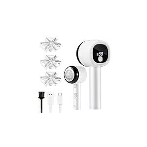 Blendura Rasoir Anti Bouloche, Rechargeable Anti Bouloche Vetement Lame à 6 Branches, 3 Vitesses, Câble USB, Bouloche Appareil Enlever Peluche Vetement & Meuble, Blanc