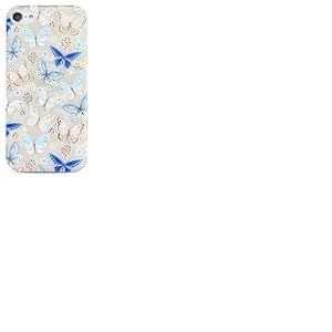 J.West Coque pour iPod Touch 7, iPod Touch 6 et 5, esthétique, Papillons Bleus, Fleurs, Femmes, Filles, Paillettes, Opale, nacré, Coque Fine en TPU Souple