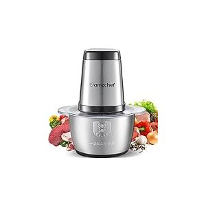 AMZCHEF Extracteur de jus à goulotte large de 80 mm - 150W extracteur de jus de fruits et légumes haute nutrition à mastication lente avec 2 modes de vitesse et fonction Reverse - Grau