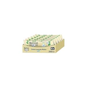 Le Petit Marseillais | Recharge Crème Lavante Mains Lait (lot de 6 berlingots de 250ml) – Recharge savon liquide avec 92% d'ingrédients d'origine naturelle – Savon mains au pH neutre pour la peau