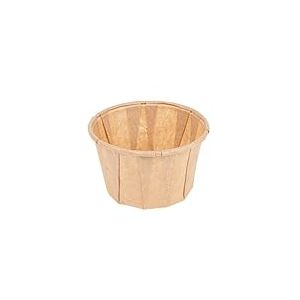 García de Pou 250 Unités - Pots Traiteur Plissé 60 ml (2 oz) 80 g/m2, Ø 5,5/3,9 x 3,5 cm Naturel Parch, Ingraissable