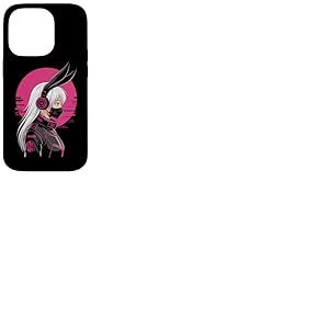 Cyberpunk Girl avec Masque Sci-FI Anime Manga Oreilles De Coque pour iPhone 14 Pro