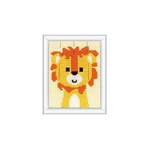 VERVACO Kit Broderie Point Lanc&eacute; Canevas Kit Complet Debutant Motif LION EFFRONT&Eacute; Debutant Deco Activit&eacute; &Eacute;ducative Decoration Manuelle DIY Set Artiste ca. 12,5 x 16 cm Beginner Crafts Embroidery