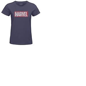 Marvel « Logo » WOMARCOTS037 T-Shirt Femme, Gris Souris, Taille S