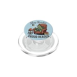 Adorable Tortue Intelligente pour Lire dans Une Chaise Amateur de Livres PopSockets PopGrip pour MagSafe