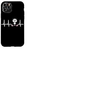 Panda Heartbeat Panda EKG Heart Idée amusante pour les amateurs de panda Coque pour iPhone 11 Pro