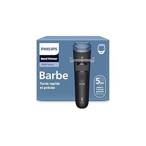 Philips Tondeuse à barbe série 3000 - Lames en métal auto-affûtées, 40 hauteurs de coupe réglables, Sabot Lift & Trim, 100% étanche, Indicateur d’autonomie, Recharge par USB, Modèle BT3660/15