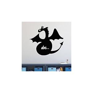Ambiance Sticker Ardoise Tableau Noir - Stickers Muraux Adhésif Effaçable - Silhouette Dragon - H40 x L45 cm