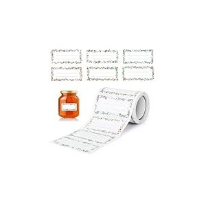 AiQInu Etiquettes Autocollantes Bocaux, 200 Pièces Étiquettes à Confiture, Etiquettes Adhésives Étiquettes Confitures, pour Pots De Confiture, Pots à éPices, Bouteilles