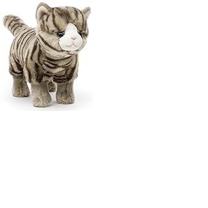 Uni-Toys - Chat Gris tigr&eacute; Debout - 35 cm (Longueur) - Chat en Peluche - Peluche, Doudou