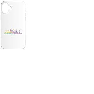 Zuricher Skyline Paysage Urbain coloré Zurich Coque pour iPhone 16 Plus